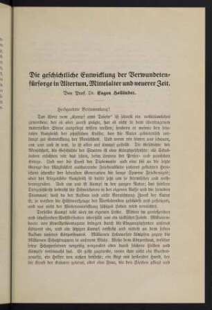 101-131, Die geschichtliche Entwicklung der Verwundetenfürsorge in Altertum, Mittelalter und neuerer Zeit