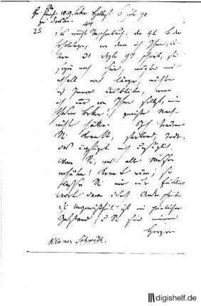 25: Brief von Klamer Eberhard Karl Schmidt an Wilhelm Gottlieb Becker : Becker, Rudolf Zacharias; Becker, W. G.;