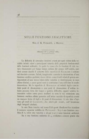 Sulle funzioni analitiche.