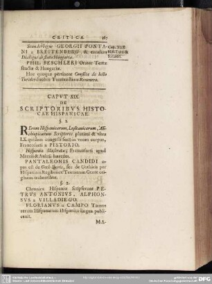 Caput XIX. De Scriptoribus Historiae Hispanicae