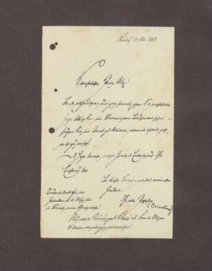 Schreiben von Karl Binding an Max von Baden, Zuspruch in der Hohenlohe-Briefaffäre
