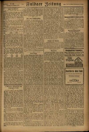 Zweite Ausgabe vom Sonntag, den 27. Januar 1924.