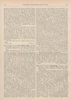 393-394 [Rezension] Volz, Paul, Der Prophet Jeremia, übersetzt und erklärt