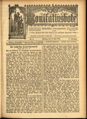 Erste Ausgabe vom Sonntag, den 10. Juni 1900.