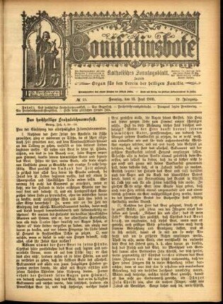 Erste Ausgabe vom Sonntag, den 10. Juni 1900.