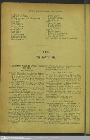 VII. Die Garnison und Landwehr-Bezirks-Commando Chemnitz