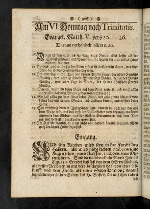 968-971, Evangelium; Eingang