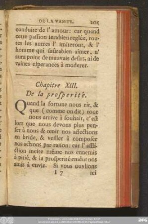 Chapitre XIII. De la prosperité.