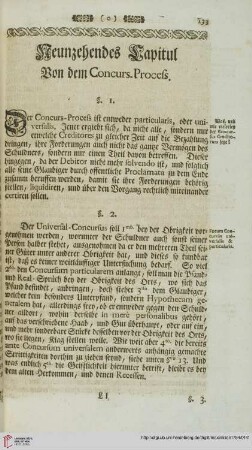 Neunzehendes Capitul. Von dem Concurs-Process