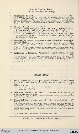 Nachtrag (No. 378 - 380)