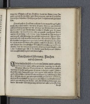 Von Gotteslästerung / Fluchen und Schweren.
