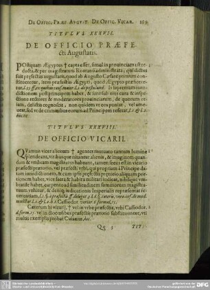 Titulus XXXVIII. De Officio Vicarii