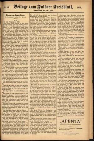 Zweite Ausgabe vom Samstag, den 30. Juli 1898.