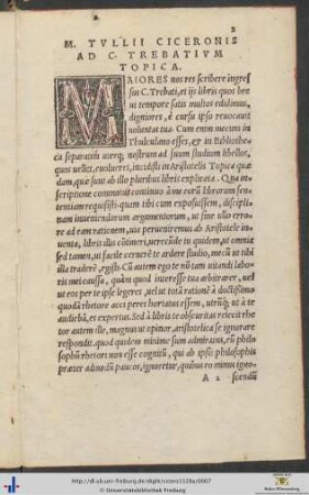 Marci Tullii Ciceronis Ad Gaium Trebatium Topica