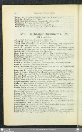 XVIII. Magdeburger Bezirksverein.