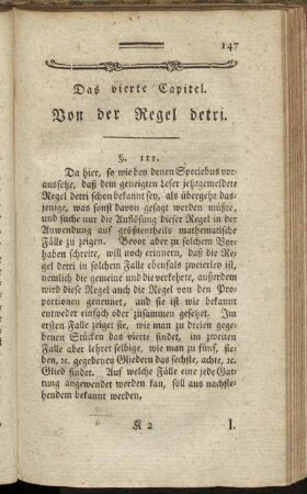 Das vierte Capitel. Von der Regel detri.