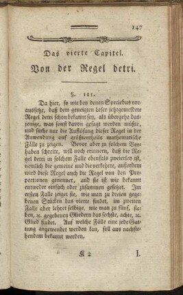 Das vierte Capitel. Von der Regel detri.