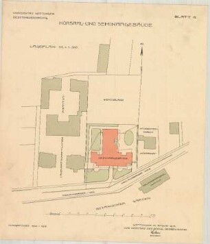 Hörsaal- und Seminargebäude der Universität Göttingen: Blatt 12, Lageplan