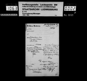Schuldenwesen der Kirchenpflege Neubronn
