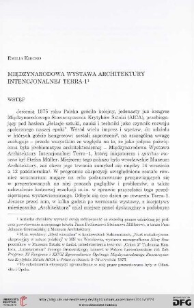 22: Międzynarodowa Wystawa Architektury Intencjonalnej Terra-1