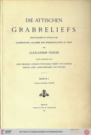 Band II, Tafeln 2: Die attischen Grabreliefs