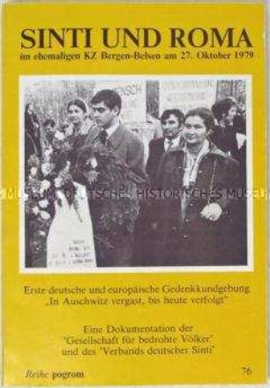 Dokumentation zur Gedenkkundgebung für die im Dritten Reich ermordeten Sinti und Roma am 27. Oktober 1979 in der Gedenkstätte Bergen-Belsen - Sachkonvolut