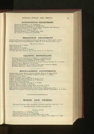 Officers employed in Bihar and Orissa