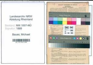 Entnazifizierung Michael Baues , geb. 02.07.1908 (Techn.Kaufmann)