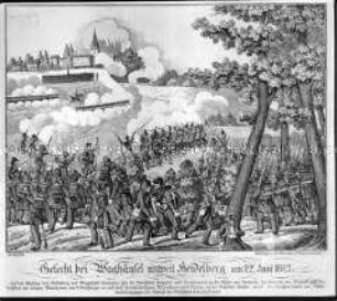 Neuruppiner Bilderbogen Nr. 1529 - Gefecht bei Waghäusel unweit Heidelberg am 21. Juni 1849