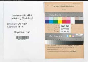 Entnazifizierung Karl Hagedorn , geb. 31.01.1895 (Oberzahlmeister)