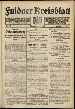 Ausgabe vom Montag, den 25. Juni 1917.