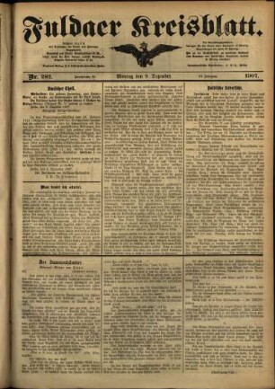 Ausgabe vom Montag, den 09. Dezember 1907.
