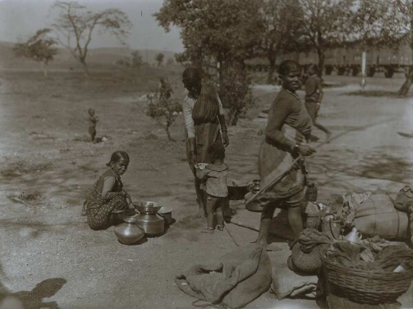 Marktszene aus der Nähe von Bombay