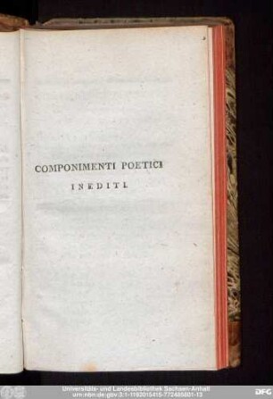 Componimenti Poetici Inediti.