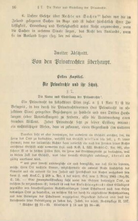 Erstes Kapitel. Die Privatrechte und ihr Schutz