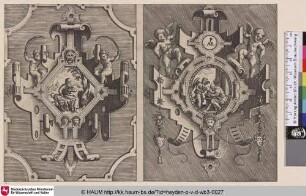 [Zwei Kartuschen mit den Evangelisten Markus und Matthäus]