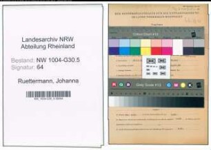 Entnazifizierung Johanna Ruettermann , geb. 29.12.1902 ()