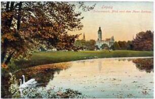 Leipzig : Johannapark, Blick nach dem Neuen Rathaus