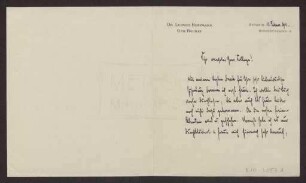 Schreiben an Hermann Muthesius (Brief)