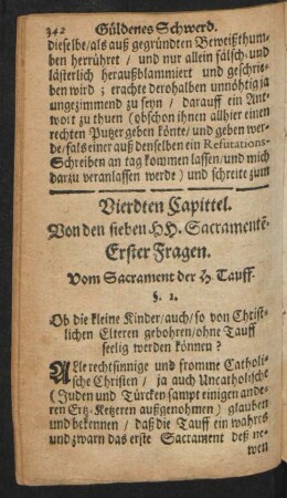 Vierdten Capittel. Von dem sieben H.H. Sacramente