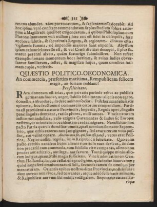 Quaestio Politico-Oeconomica. An commercia ...