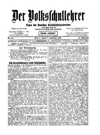 Eine Herausforderung der preuß. Volksschullehrer
