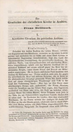 132-146 Zur Geshichte der christlichen Kirche in Arabien : I. Kirchliches Chronikon des peträischen Arabiens