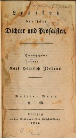 Lexikon deutscher Dichter und Prosaisten, 3. K - M