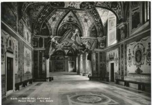 Vatikan: Palazzi Vaticani, Sala Ducale, gelaufene Postkarte 1957