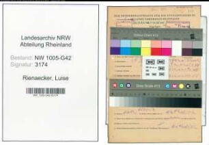 Entnazifizierung Luise Rienaecker , geb. 24.02.1902 ()