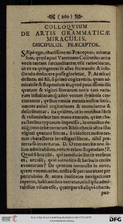 Colluqvium de Artis Grammaticae Miraculis