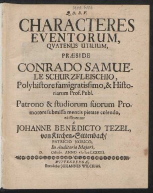 Characteres Eventorum, Quatenus Utilium