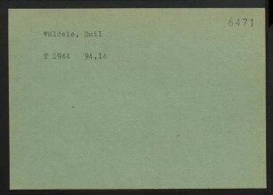 Wäldele, Emil