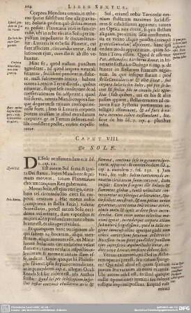 CAPUT VIII. De SOLE.